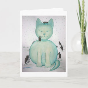 Snowcat Holiday Card