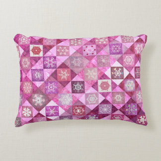 Snowcatcher Heartflakes Patchwork Decorative Cushion