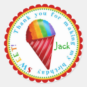 Snowcone Birthday Stickers