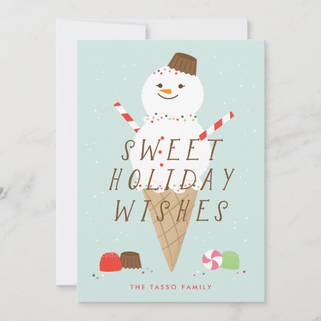 Snowcone Christmas Greeting Card (Front)