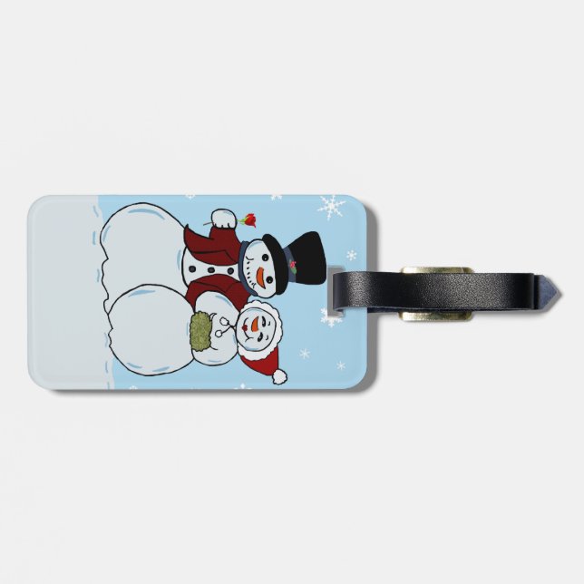 Snowcouple Luggage Tag (Back Horizontal)