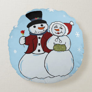 Snowcouple Round Cushion
