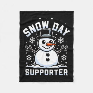 Snowday Suprter Fun Winter Days For Kids And Adult Fleece Blanket