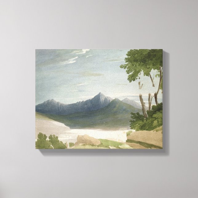 Snowdon (w/c with pencil) canvas print (Front)