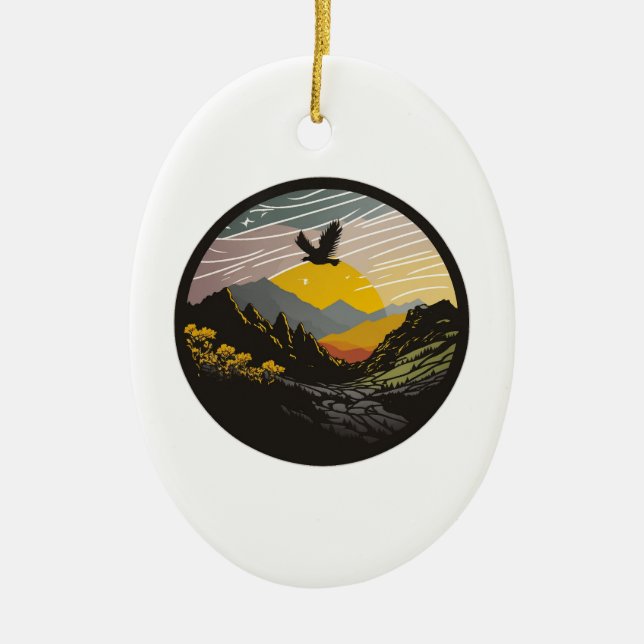 Snowdonia Ceramic Tree Decoration (Front)