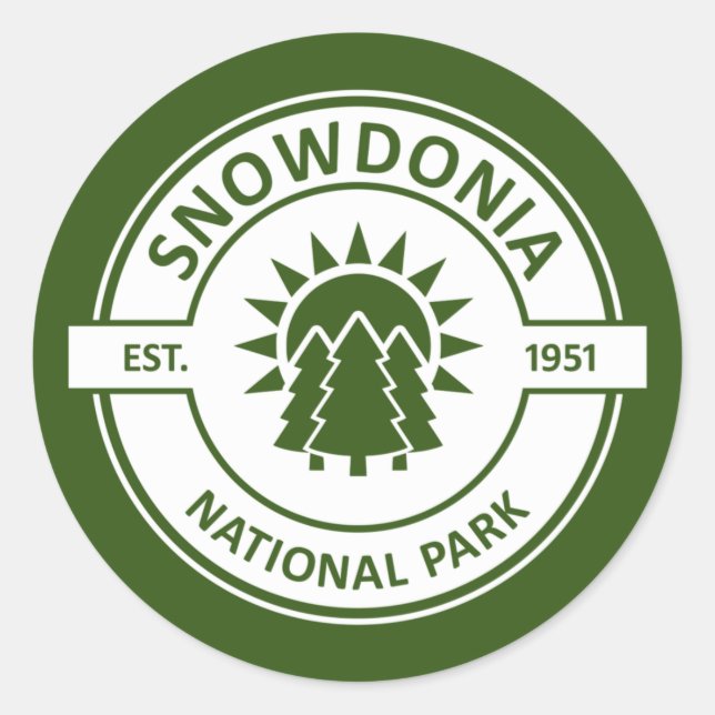 Snowdonia National Park Classic Round Sticker (Front)