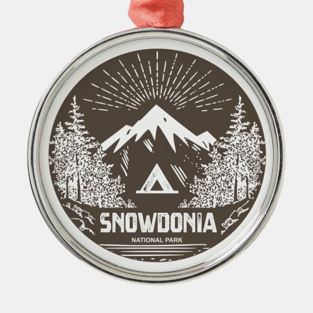 Snowdonia National Park Metal Tree Decoration (Front)