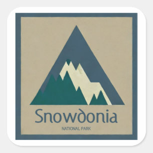 Snowdonia National Park Rustic Square Sticker