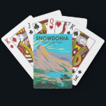Snowdonia National Park Wales Lake Glaslyn Vintage Playing Cards<br><div class="desc">Snowdonia vector artwork design. The park's historic Snowdon Mountain Railway climbs to the summit of Wales's highest mountain,  Mount Snowdon,  offering views across the sea to Ireland.</div>