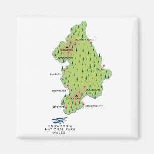 Snowdonia national park, Wales map Magnet