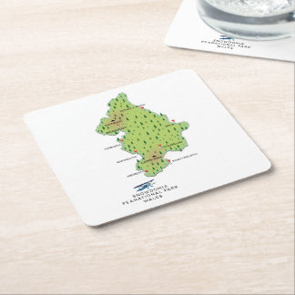 Snowdonia national park, Wales map Square Paper Coaster