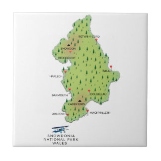 Snowdonia national park, Wales map Tile