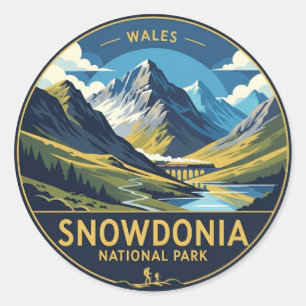 Snowdonia National Park Wales Travel Classic Round Sticker