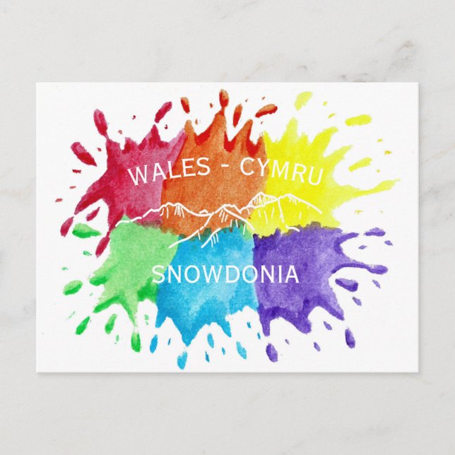 Snowdonia, Paint Splashes Postcard (Front)