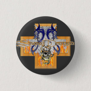 SnowDragon Button! 3 Cm Round Badge