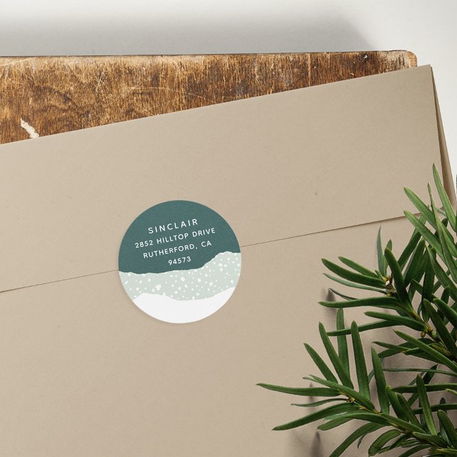 Snowdrift | Holiday Return Address Classic Round Sticker (Creator Uploaded)
