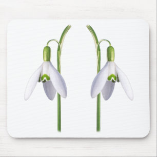 Snowdrop Fabric Pattern. Mouse Mat