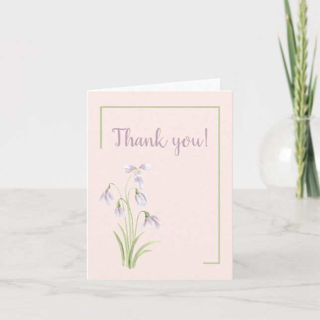 Snowdrop Floral Graduation Thank You Card (Front)