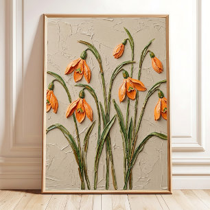Snowdrop Florals Minimalist Wall Art Print