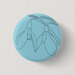 Snowdrop flower custom 3 cm round badge