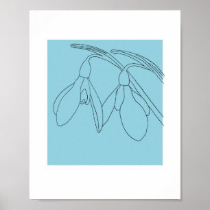 Snowdrop flower custom poster
