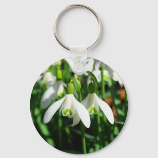 Snowdrop flowers key ring