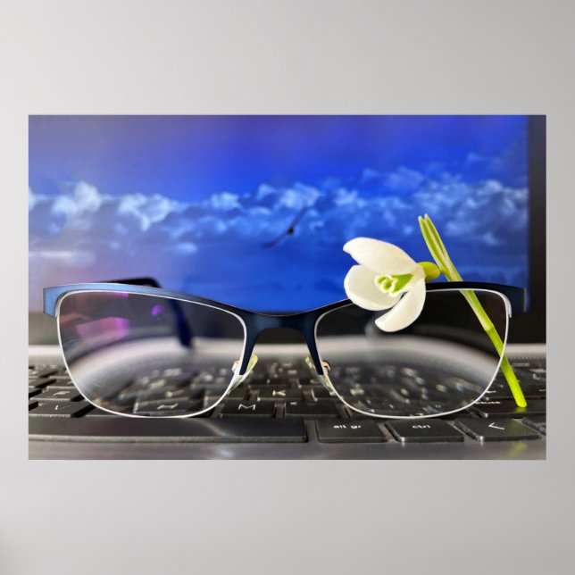 Snowdrop glasses keyboard poster (Front)