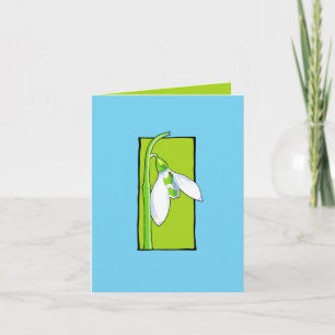 Snowdrop green blue Note Card
