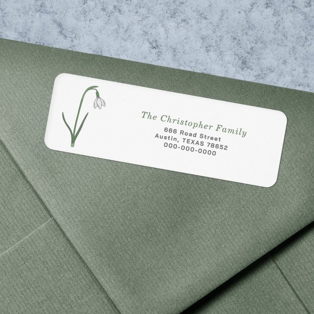 Snowdrop Pastel Flower Return Address Label (Snowdrop Pastel Flower Return Address Label)