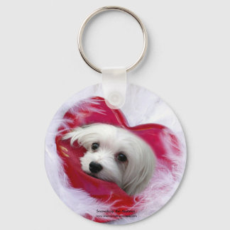 Snowdrop the Maltese Key Chain