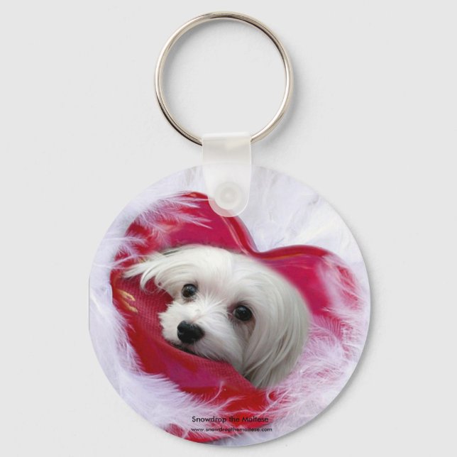 Snowdrop the Maltese Key Chain (Front)