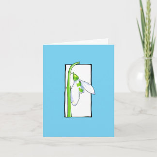 Snowdrop white blue Note Card