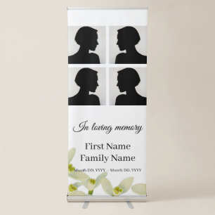 Snowdrop white memorial collage retractable banner