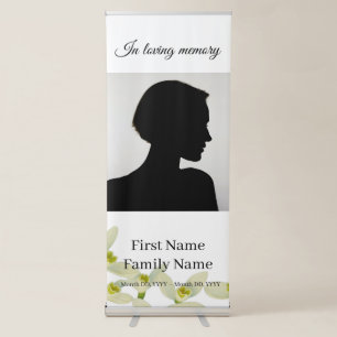 Snowdrop white memorial retractable banner