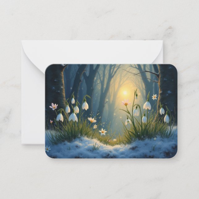 Snowdrop winter flowers card (Front)