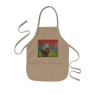 Snowdrop & wren bird summon the spring kids apron