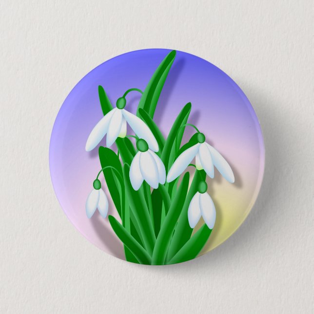 Snowdrops 6 Cm Round Badge (Front)