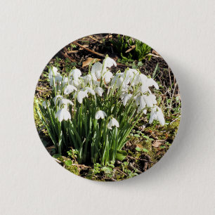 SNOWDROPS 6 CM ROUND BADGE