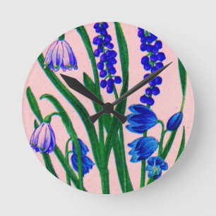 snowdrops and scilla round clock