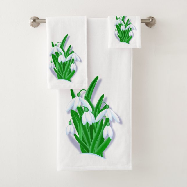 Snowdrops Bath Towel Set (Insitu)