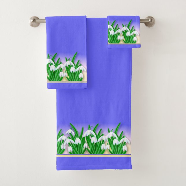 Snowdrops Bath Towel Set (Insitu)