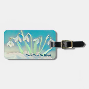 Snowdrops Blue Luggage Tag