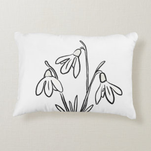 Snowdrops Flowers January Birthday  Decorative Cushion