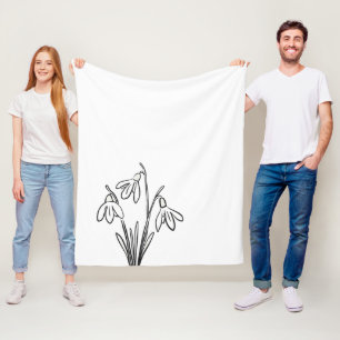 Snowdrops Flowers January Birthday Fleece Blanket