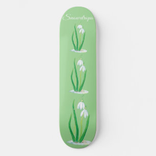 Snowdrops (Galanthus nivalis) Personalised Skateboard