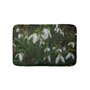 Snowdrops I (Galanthus) White Spring Flowers Bath Mat