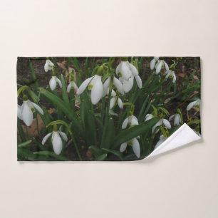 Snowdrops I (Galanthus) White Spring Flowers Hand Towel