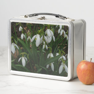 Snowdrops I (Galanthus) White Spring Flowers Metal Lunch Box