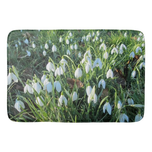 Snowdrops in Full Bloom - Bath Mat (Front)