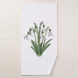 Snowdrops January Flower Gardening Spring Bath Towel